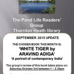 Pond Life Reader’s Group – Sat 3rd Oct 2015